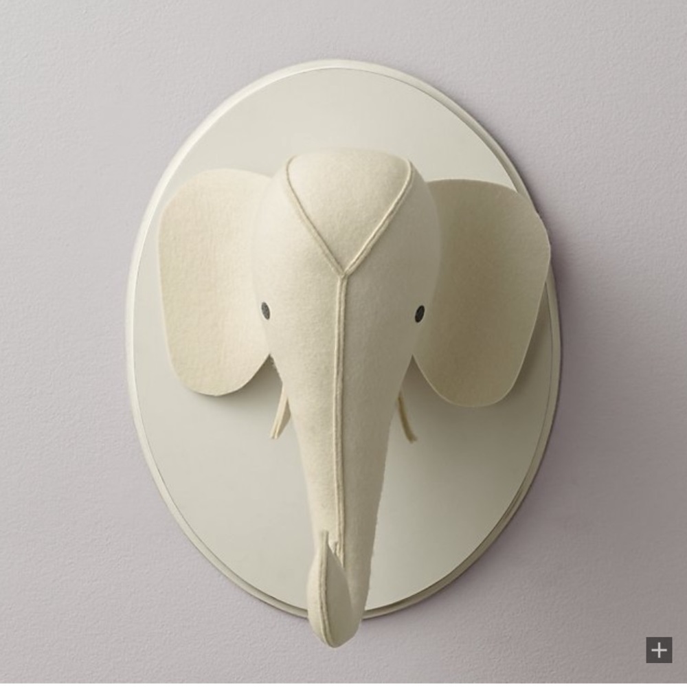 Wool felt elephant head restoration hardware